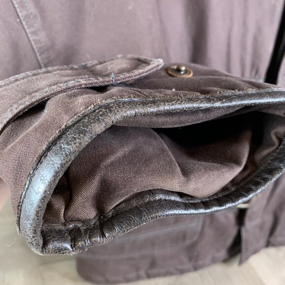 Dockers Mens Metal Clip Hook & Ring Closure Heavy Coat Quilt Lining Brown Size L - Picture 4 of 16